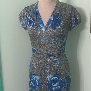Floral Wiggle Pin-Up Stretch Retro Dress